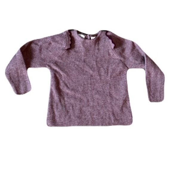 Zara Toddler Long Sleeve Shirt Size 2/3 With Ruffles Purple - Picture 1 of 6